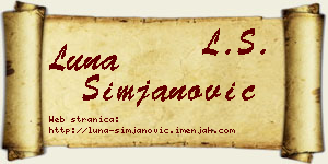 Luna Simjanović vizit kartica